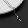 Collar de Moda Estilo Oscuro Colgante Estrella Explosiva Cruz Tendencia Cadena de Plata Aleación Cadena para Clavícula Tachonado con Diamantes
