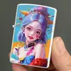 Encendedor de Queroseno de Alto Valor Yan Rueda Giratoria Metálica Animación Retro Personalidad Creativa A Prueba de Viento Celebridad de Internet Explosivo Ins