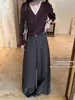 Su Xinlan/YOUMO - Pantalones Casuales Versátiles Sueltos Adelgazantes Estilo Old Money de Alta Inteligencia para Otoño Nuevo (con cinturón) 1725