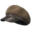 Boina de Lana Moderna para Mujer 2024 Nuevo Otoño e Invierno Boina Adelgazante Japonesa Retro Gorra de Periodista Moda