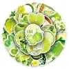 50 Hojas Pegatinas Ins Verde Lima Fruta Verde Lima Fresca Realista Comida Impermeables Decorativas para Cuaderno