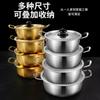 Olla para Fideos de Acero Inoxidable Olla para Cocinar Fideos Olla Pequeña Dorada para Sopa Olla Pequeña para Hot Pot al Estilo Coreano Olla para Mariscos Olla para Fideos Especial para Cocina de Inducción