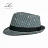 Sombrero Fedora Rayado Nuevo de Primavera y Verano para Mujer, Sombrero de Playa con Protección Solar, Sombrero Jazz Retro Británico Casual para Exteriores para Hombres, Moderno