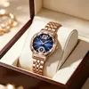 Reloj de Cuarzo Popular para Mujer Gelangdi de Comercio Exterior Transfronterizo Tk con Dos Manecillas, Esfera Pequeña de Segundos, Superficie de Espejo en Forma de Diamante, Reloj Femenino de Lujo Ligero