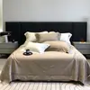 Juego de Cuatro Piezas de Colcha de Verano Ultra Fina de Algodón Tencel de Alta Gama de Lujo Clase A, Colcha de Verano Simple y Elegante para Aire Acondicionado, Funda de Almohada, Sábana de Cama