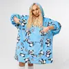 Sudadera con Capucha Talla Grande Amazon Manta Perezosa Manta Portátil Sudadera Tk con Capucha Bolsillo Grande Jersey de Franela para Uso en Casa