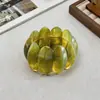Pulsera elástica retro de resina verde transfronteriza europea y americana, sensación de lujo ligero y alta gama, joyería de moda estilo vacacional al por mayor