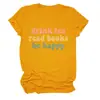 Beber té leer libros Amazon eBay sitio independiente camiseta casual cómoda para mujer cuello redondo manga corta
