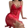 Camisón de encaje con pestañas para mujer, ropa interior sexy, tentación, transparente, pijama de pasión, traje sexy