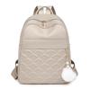 25 Mochilas Femininas Novas, Mochilas com Bordado de Losangos, Estilo Coreano Preppy Feminino, Versátil, Grande Capacidade, Repelente à Água para Viagem