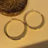 Brincos de Argola Lisos Prateados para Mulheres, Círculos Geométricos de Metal, Estilo Minimalista, Argolas de Orelha da Moda, Design de Nicho, Brincos Simples