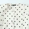 Exportação por Atacado Roupas Femininas 2025 Outono Estilo Europeu e Americano Gola Redonda Cintura Contraste Bolinhas Blazer Conjunto High-End Ins