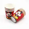 Decoración Roja para Fiesta Temática de Mickey Mickey Mouse Suministros Mantel Rojo de Mickey Bandeja de Papel Servilletas Triangulares Globo Set