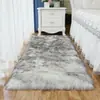 Tapete Peludo Quarto Mesinha de Cabeceira Piso Sala de Estar Mesa de Centro Ins Tapete de Lã Sintética Menina Simples Cobertura Total Branco