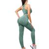 Roupa Esportiva Transfronteiriça Calça-Shorts Bumbum de Pêssego Conjunto de Duas Peças Calça Yoga Fitness Cintura Alta Respirável Elástica Roupa de Yoga para Quadril
