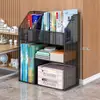 Estante de almacenamiento debajo del escritorio, estantería móvil con ruedas, carrito de uso doméstico para al lado del escritorio, estante de almacenamiento de libros multicapa de pie