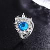 Celebridad de internet en vivo venta caliente Nuevo zafiro artificial brillante ovalado anillo abierto colgante collar femenino traje