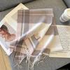 Lã australiana xadrez clássico simples inverno franja cachecol quente feminino cachecol britânico estilo estudante ins