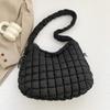 Bolsa de algodão de grande capacidade para axilas estilo coreano para mulheres, nova bolsa de ombro casual simples e moderna de 2024