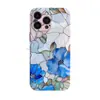 Funda Dura Vintage Tiffany Glass Floral Apple con Película de Agujero de Precisión para iPhone 16/17 Pro Max, Cubierta a Prueba de Golpes