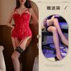 Ting Xiang Yujie Nocturno Atractivo Correa de Perspectiva Ropa Interior Sexy Pecho Pequeño Fruncido Cintura Plástica Sin Costuras Mono