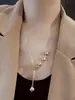 Escaso Collar de Perlas Naturales Barrocas Moradas Elegante Lujo Ligero Francés Largo 2021 Nuevo Cadena de Lana en Forma de Y