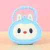 Bolsa de monedas con cremallera de silicona de dibujos animados Llavero de mano Color macarrón Mini bolsa de monedas Bolsa de almacenamiento para niños Regalo
