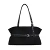 Bolso tote de ante Melard para mujer, nuevo de otoño e invierno 2026, bolso de axila con hebilla de cinturón vintage, bolso de gran capacidad