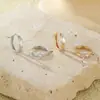 Pendientes de Plata S925 con Circonita Marqués Estilo Europeo y Americano para Mujer, Chapados en Oro K, Joyería Sencilla de Moda, Sensación de Alta Gama 2025