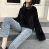 Suéter Suave de Terciopelo de Imitación de Visón de Color Sólido Estilo Coreano 2025 Nuevo Otoño e Invierno Grande para Mujer con Diseño Holgado y Elegante Tejido