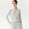 Estilo retro e intelectual~ Suéter polo de punto 100% cachemir puro para mujer para otoño e invierno, con un cuello suave y elegante y un suéter base cómodo y versátil