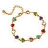 Pulseira Estudantil Europeia e Americana Estilo Ins em Forma de Coração Cor Mista Olho Maligno Coração de Pêssego Pulseira Feita à Mão DIY Pulseira Joias Atacado