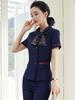 Traje de negocios de moda para mujer, traje de manga corta, uniforme de trabajo de verano para recepción de hotel, restaurante, spa, OL