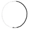 Nuevo Collar Yin Yang de Porcelana Ágata Negra Jade Personalidad Bloqueo de Color Serie Blanco y Negro con Cuentas Sentido de Diseño Nicho Joyería Estilo Largo