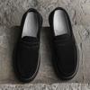 Sapatos Doug Masculinos 2024 Novo Outono Solado Macio Couro Genuíno Peludo Sapatos Retro Masculinos Casuais Slip-on Lefu Sapatos da Moda