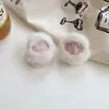 Clip de Presilha Pequeno de Pelúcia Gato com Orelhas Desenho Animado Feminino Doce Princesa Presilha para Mechas Laterais Franja Quebrada Acessório de Cabelo Presilha