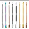Pinzas para Cutícula de Acero Inoxidable, Empujador de Cutícula de Titanio, Horquilla para Cutícula, Juego de Raspador de Uñas, Tijeras para Cutícula, Herramienta para Ranura de Uña para Eliminar Cutículas