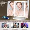 Espejo de Maquillaje Plegable con LED de 34X38 cm para Escritorio 70% de descuento con Luz de Relleno Carcasa Espejo de Belleza Inteligente para Tocador