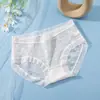 Puro Deseo Estilo Francés Ropa Interior Femenina Sin Costuras de Encaje Floral Sexy Calada de Malla Fina Anti-Rizo Bragas Triángulo para Niñas