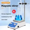 Agitador Aquecedor de Laboratório, Controlado por Temperatura, Grande Capacidade 2000ml, Instrumento de Pesquisa Científica, Suporte Reto de Aço Inoxidável