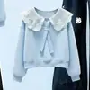 Conjunto de Dos Piezas para Niñas Dopamina Dulce Lindo Cuello de Muñeca Sudadera con Capucha Conejo de Dibujos Animados Jeans para Primavera y Otoño