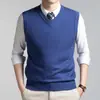 Chaleco de Punto de Invierno 2026 Comercio Exterior Transfronterizo Suéter para Hombre Chaleco de Negocios para Hombre Suéter de Lana en Capas para Hombre de Mediana Edad