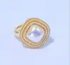 Anillo Retro Francés de Imitación de Perlas Mapebe para Mujer, Lujo Ligero, Moda Exquisita, Personalidad para el Trabajo, Joyería de Mano con Diseño de Nicho