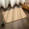 Tapete de porta de cor sólida em veludo coral com relevo de pedra, tapete de chão absorvente para banheiro, tapete de carpete para corredor doméstico, varanda