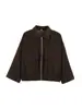 ZA comercio exterior transfronterizo artículo popular ropa de mujer 2026 otoño nuevo moda europea y americana bolsillo cremallera bicolor chaqueta para mujer