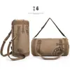 Bolsa Masculina de Viagem Grande Capacidade Bolsa de Ombro Cilindro Mochila Multifuncional Moderna Bolsa Transversal de Lona Bolsa de Mão Tipo Saco