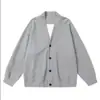Cardigan suéter casual solto de moda com padrão waffle retrô japonês jaqueta masculina outono e inverno blusa de manga comprida