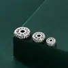 Cuentas Espaciadoras Patrónadas de Plata de Ley S925, Cuentas Espaciadoras Patrónadas de Corte Recto para Manualidades, Accesorios de Joyería de Plata de Ley Hechos a Mano para DIY