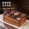 Nueva caja de almacenamiento de bocadillos de nueces chinas, caja de frutas secas con rejilla de Año Nuevo para sala de estar y hogar, caja de dulces con semillas de melón, plato de fruta de madera maciza