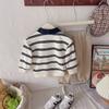 Trajes de Primavera y Otoño para Niños 2025 Nuevo Casual Ropa Infantil de Otoño Camisas Polo Rayadas Conjunto de Dos Piezas Ropa de Bebé de Moda